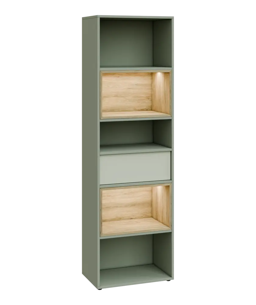 ERY V645 kancelářská skříň, 1-zásuvková/5 niky, 2000x600x400, vodní